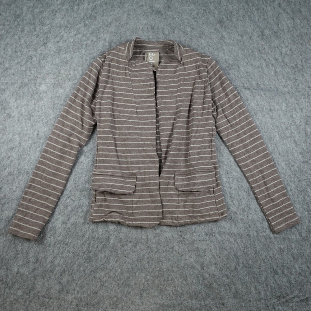Dolan Blazer Women Extra Small Brown Striped Open Front Knit Unstructured